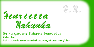 henrietta mahunka business card